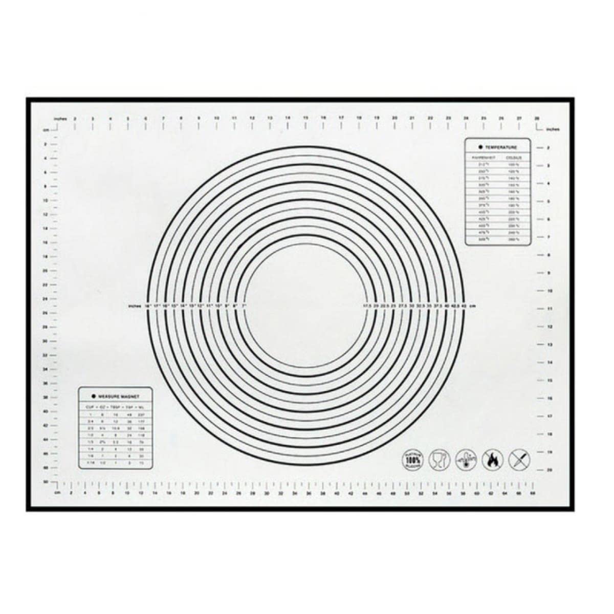 Alfombrilla para Masa rodante de Silicona Almohadilla para amasar Antiadherente con Hoja de repostería a Escala Utensilios para Hornear Herramientas para Hornear Utensilios de Cocina Suministros-60X