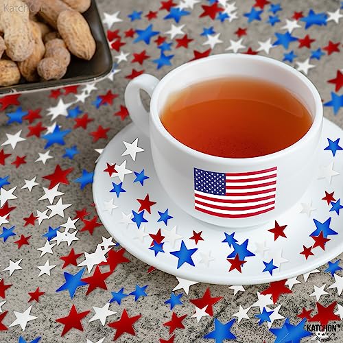 Image of KatchOn 4th of July Star Confetti - 15g Pack | 4th of July Decorations | Red White Blue Confetti for Patriotic Decor, 4th of July confetti | Patriotic Decorations | Memorial Day Decorations