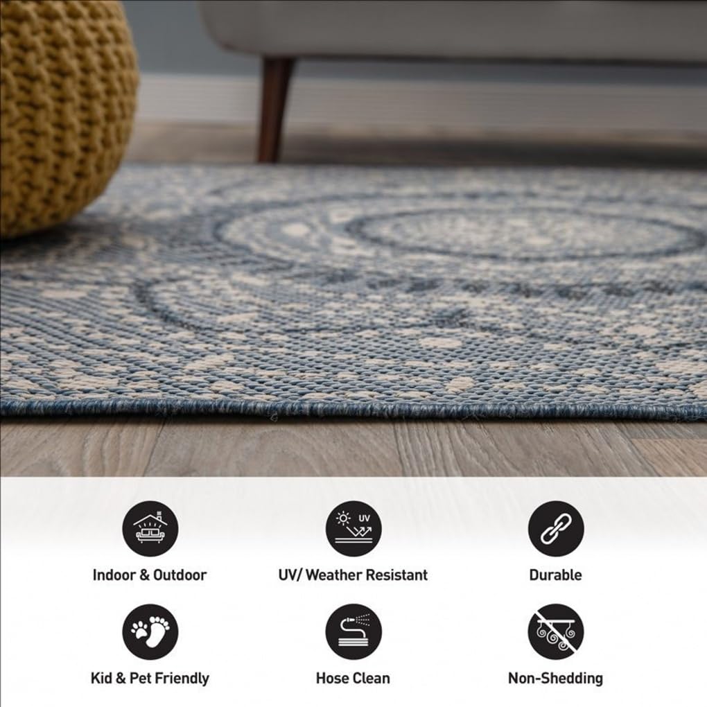 Alfombra Exterior Impermeable - Resistente A Rayos UV, Antideslizante, Lavable A Máquina, Para Terraza, Jardín O Camping