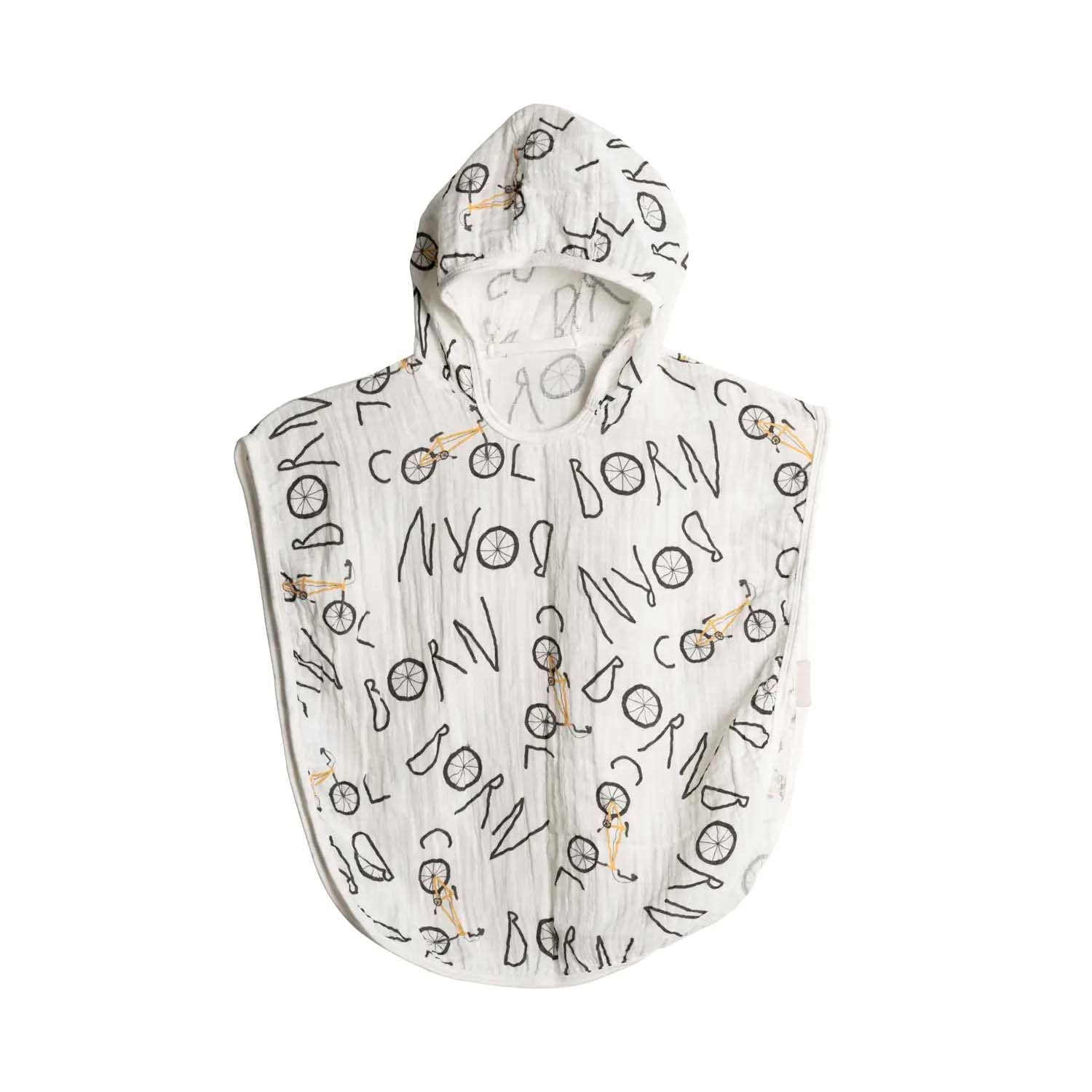 100% Cotton Muslin Baby Bath Poncho - Soft &amp; Absorbent Hooded Towel for Infants &amp; Toddlers, Lightweight and Breathable, Baby Shower (Bike)
