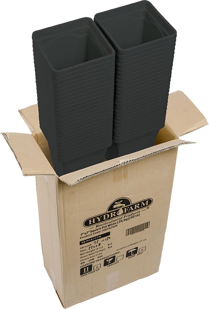 Sunpack 7"x7" Square Pot, Black 9" Tall (Pallet of 50) - Image 5