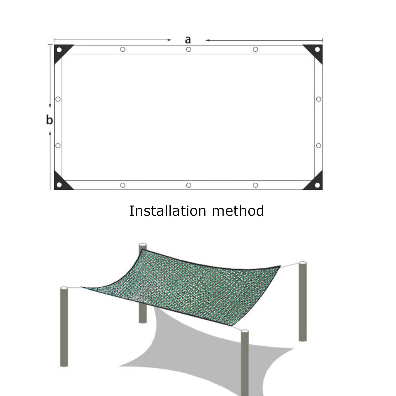 Red de jardín 40% de protección solar para plantas, sombra de balcón al aire libre, toldo de malla verde, tela de protección UV, red de vela de 9,5 x 10 m para flores