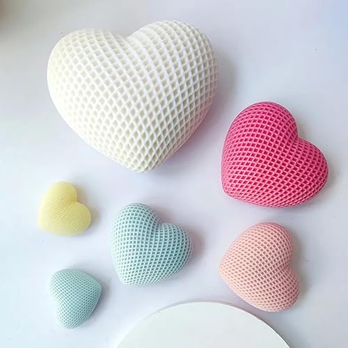 Miniatura 2 de Molde de silicona tejida en 3D con diseño de corazón de amor, molde de vela de resina, molde de mousse para torta de aromaterapia, moldes para