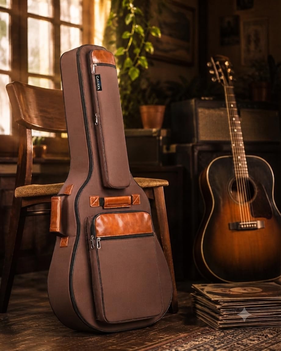 CAHAYA Gitarrentasche für Akustikgitarre, 101,6 cm, 106,7 cm, verbesserte Premium-Version, 12 mm, mit Schaumstoff gepolstert