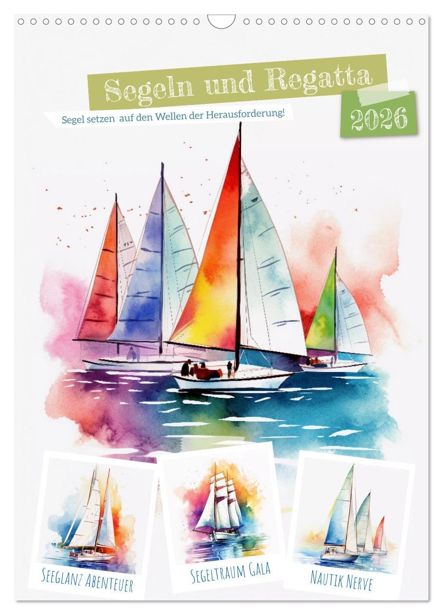 Sailing and regatta UK-Version (Wall Calendar 2026 DIN A3 Portrait), CALVENDO 12 Month Wall Calendar — image 1