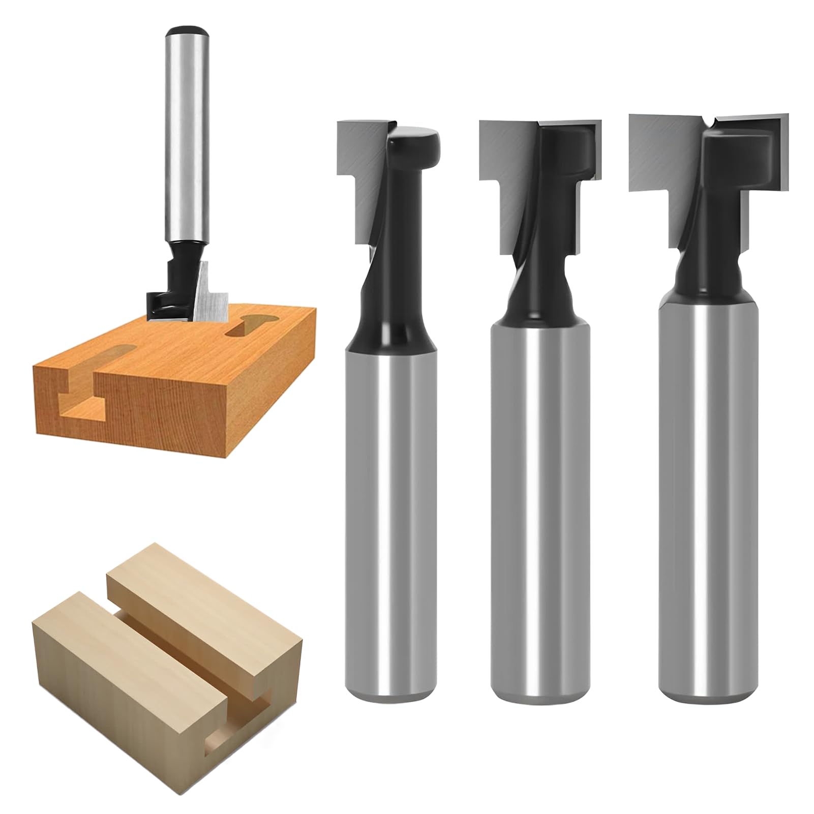 3 Tailles De Type T Fraise Defonceuse 8mm,Rainure En Acier Au Carbone Allié Fraise Defonceuse,Travail Du Bois En T Fraises,Pour Fraise,Pour Fraise à Bois,Perceuse à Outils De Travail Du Bois
