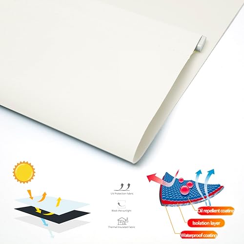 Miniatura 9 de NUTRO CHILL Persianas opacas con aislamiento térmico, persianas enrollables con protección UV para el hogar, cocina, baño (24 pulgadas de ancho x 68