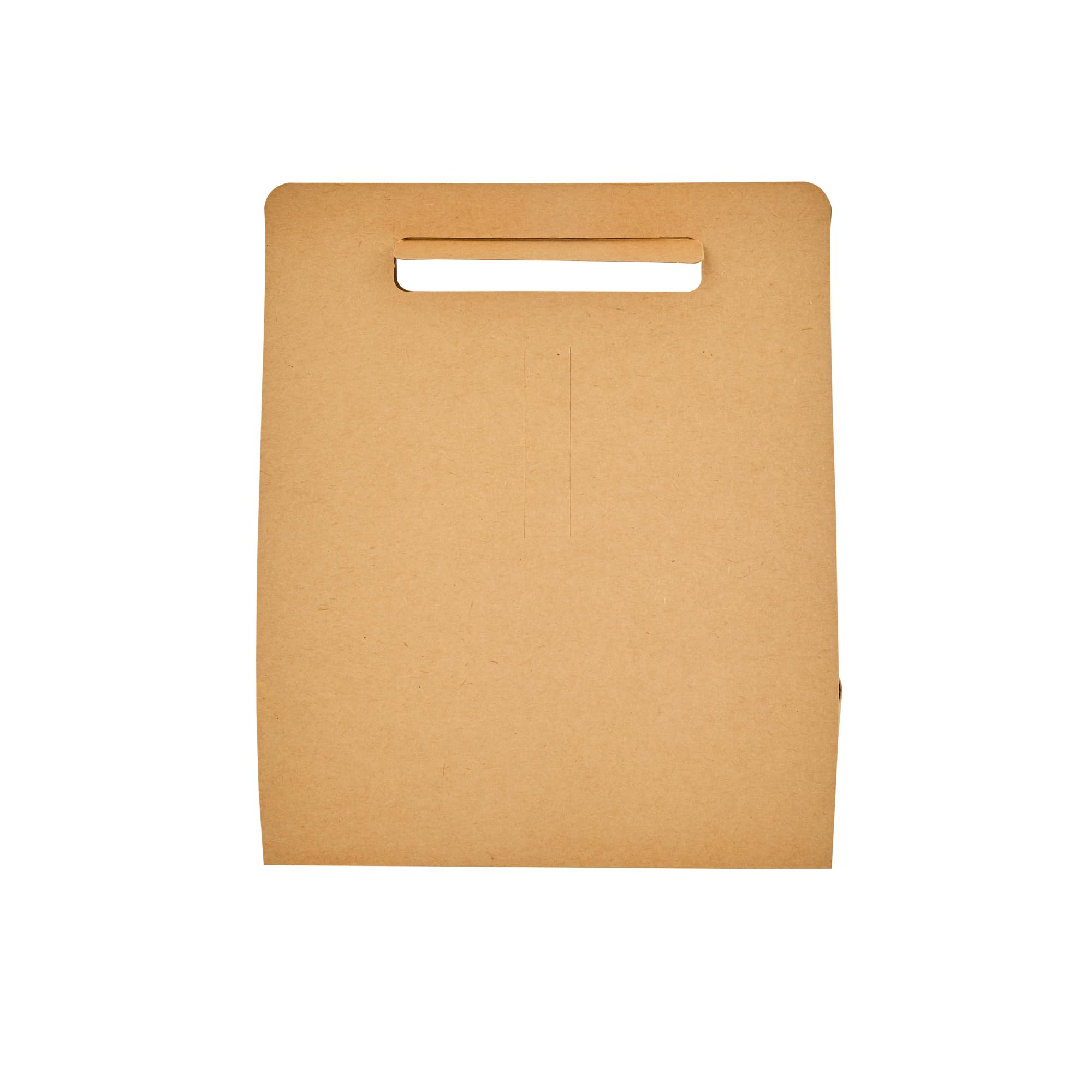 Restaurantware Bio Tek - Fiambreras de papel con asas, 100 recipientes desechables de papel kraft para alimentos, 21 x 10 x 20 cm, portavasos para utensilios de cocina, portadores de bebidas para
