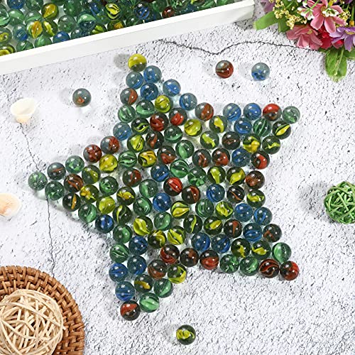image for CHUKEMAOYI 400 pcs Color Mixing Glass Marbles ,9/16 inch Bulk for Kids