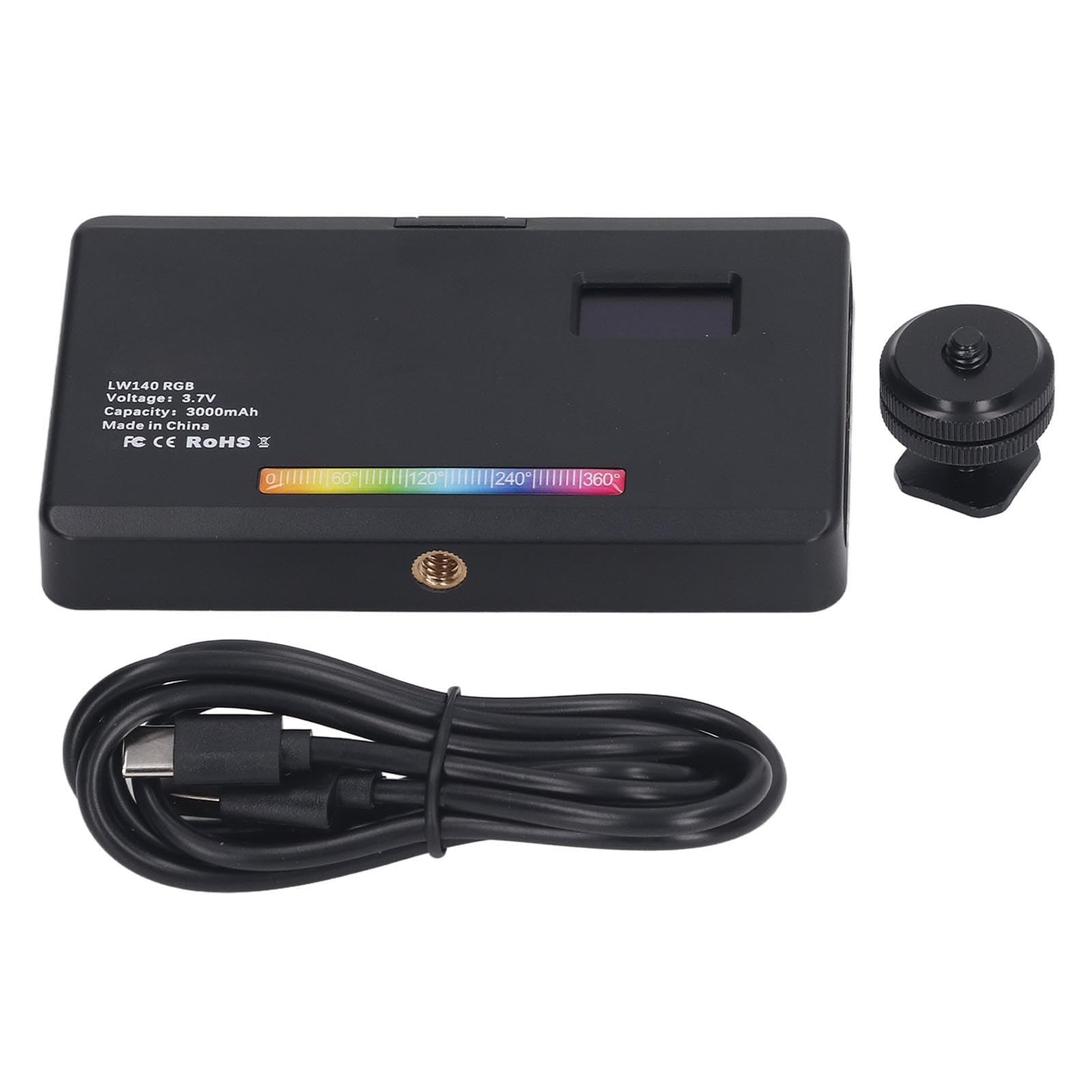Luce Video RGB LW140, Luce Video Portatile a LED su Fotocamera, Luce di Pannello LED Dimmerabile CRI 95+ 2500K-9000K, 3000mAh Ricaricabile, 360 Effetti a Colori 26