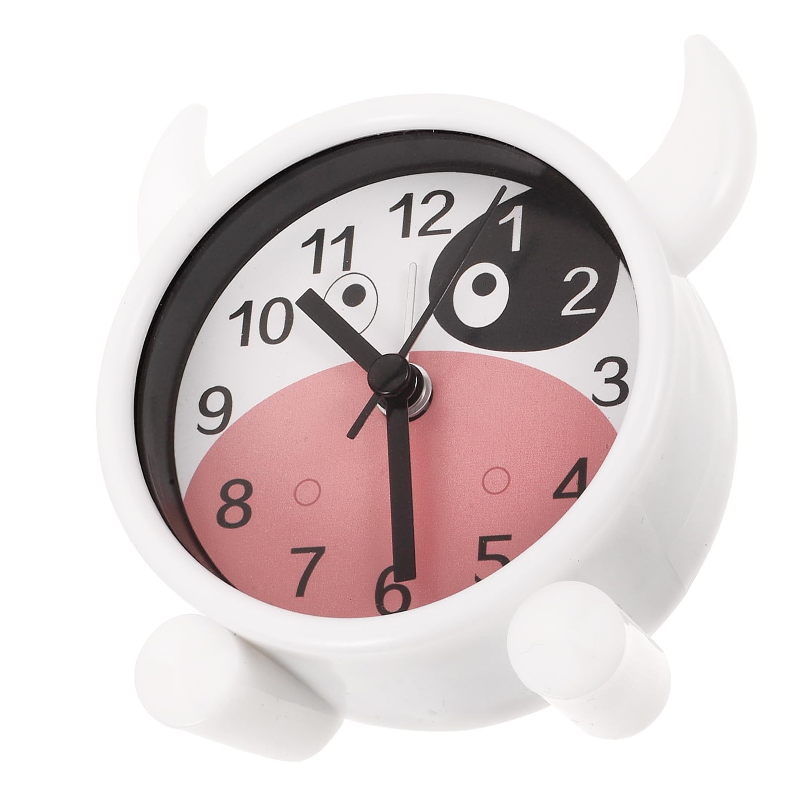 ARTIBETTER Silent Cartoon Cow Alarm Clock for Bedroom Desk Small Decorative Household Alarm Clock for Student