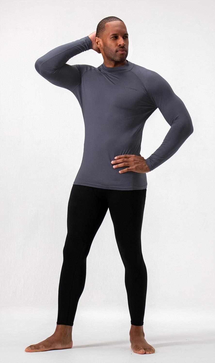 DEVOPS 2 Pack Men's Thermal Turtle Mock Neck Shirts, Compression Long Sleeve Tops and Hoodies - Image 3
