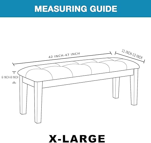 Miniatura 3 de VIENLOVE Funda de banco rectangular de mezcla de poliéster de alta elasticidad, con parte inferior elástica, tela jacquard texturizada lavable a