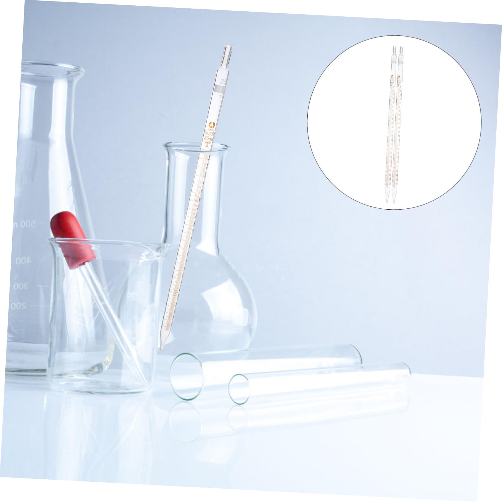 Pipetta Graduata in Vetro 25ml, 20 Pezzi, per Laboratorio | Scala, Facile da Pulire, Punta Dritta, Forniture di Laboratorio per Misurazione Precisa
