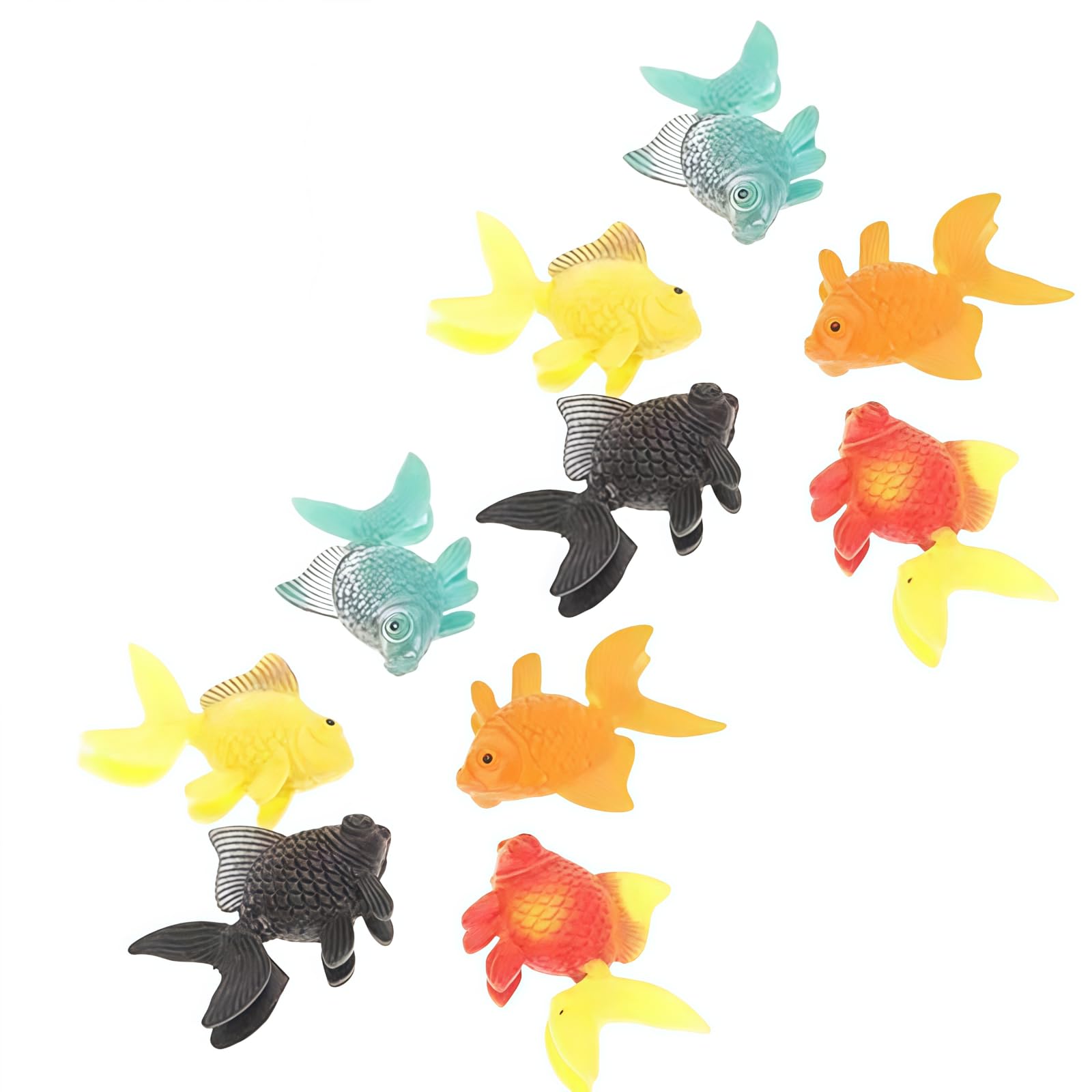 Wpppan White 10 Pcs Lifelike Reusable Plastic Artificial Moving Floating Fishes Ornament Decorations For Aquarium Fish Tank Pet Supplies (Random Color)