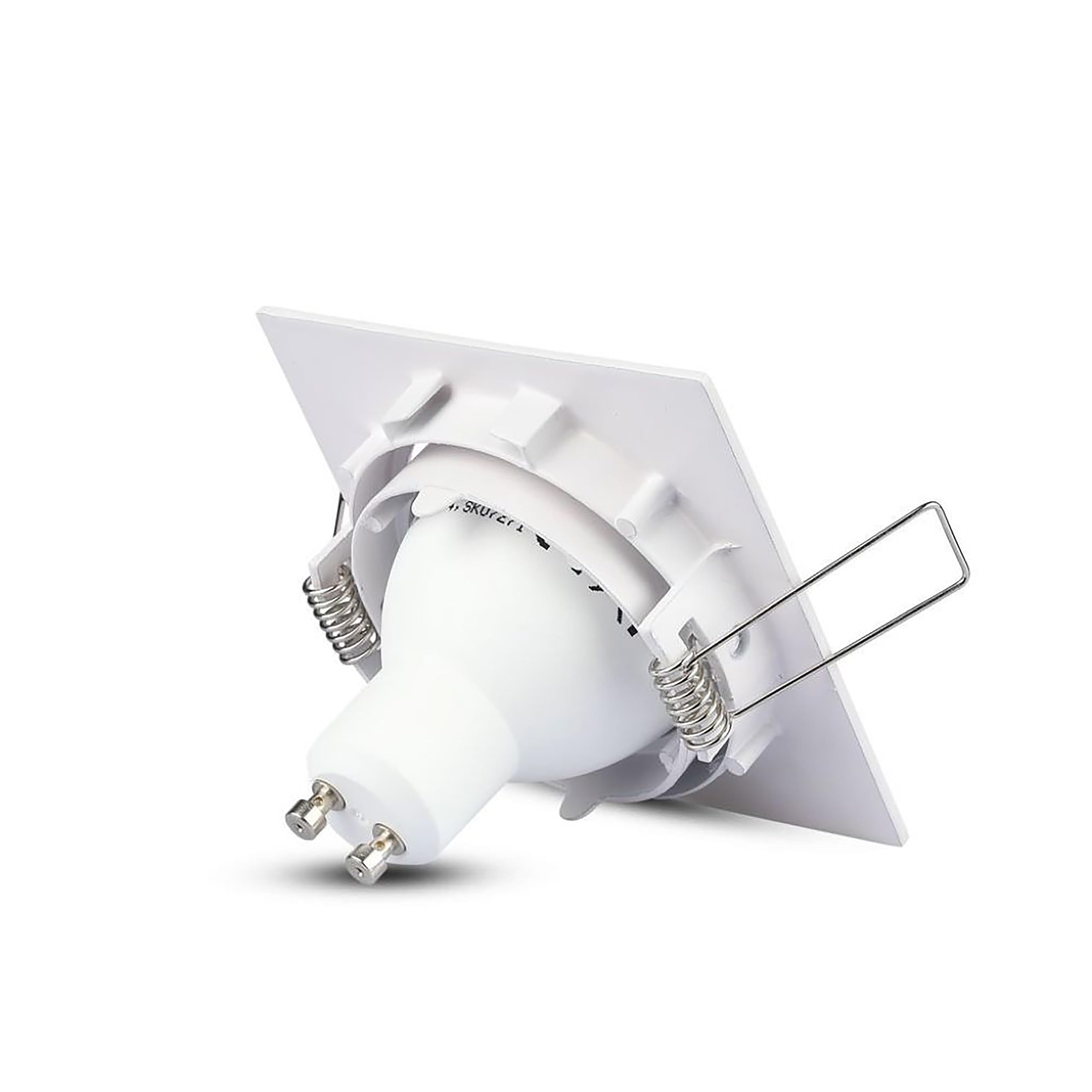 V-TAC 4x Portafaretto LED da Incasso Orientabile in Allumimnio per Faretto GU10-4 Pezzi - Sezione Incasso 74 mm - Cornice Quadrata da Lampadina per Cartongesso, Legno, Mensole, Casa -