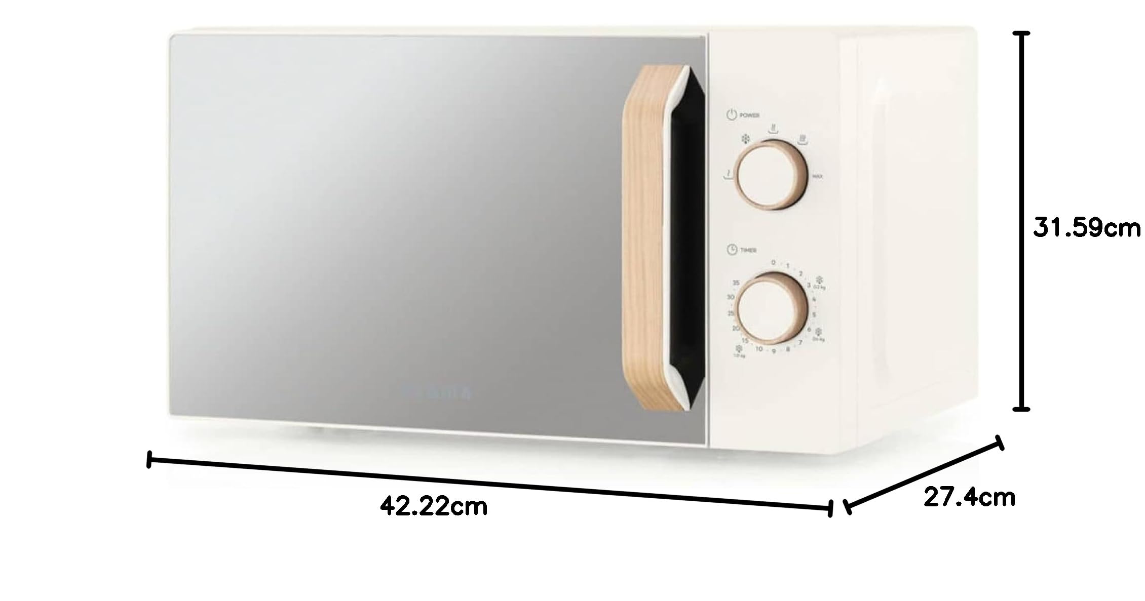 MICROONDAS FLAMA 1831FL 20L 700W Crema