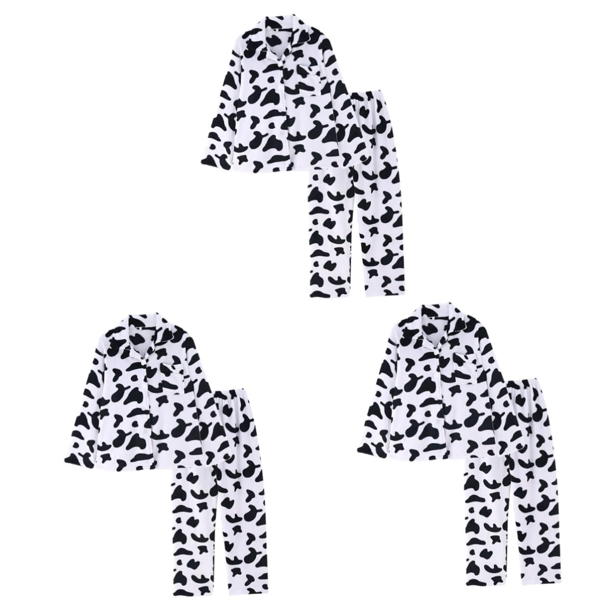 SOIMISS3 Sets Women's Cow Pajamas Womens Flannel Pajamas Lady Pajamas Cow Print Gifts Cow Pattern Nightwear Adult Sleep Tees for Women Nightgowns for Women White The Cow Pajama Pants Miss