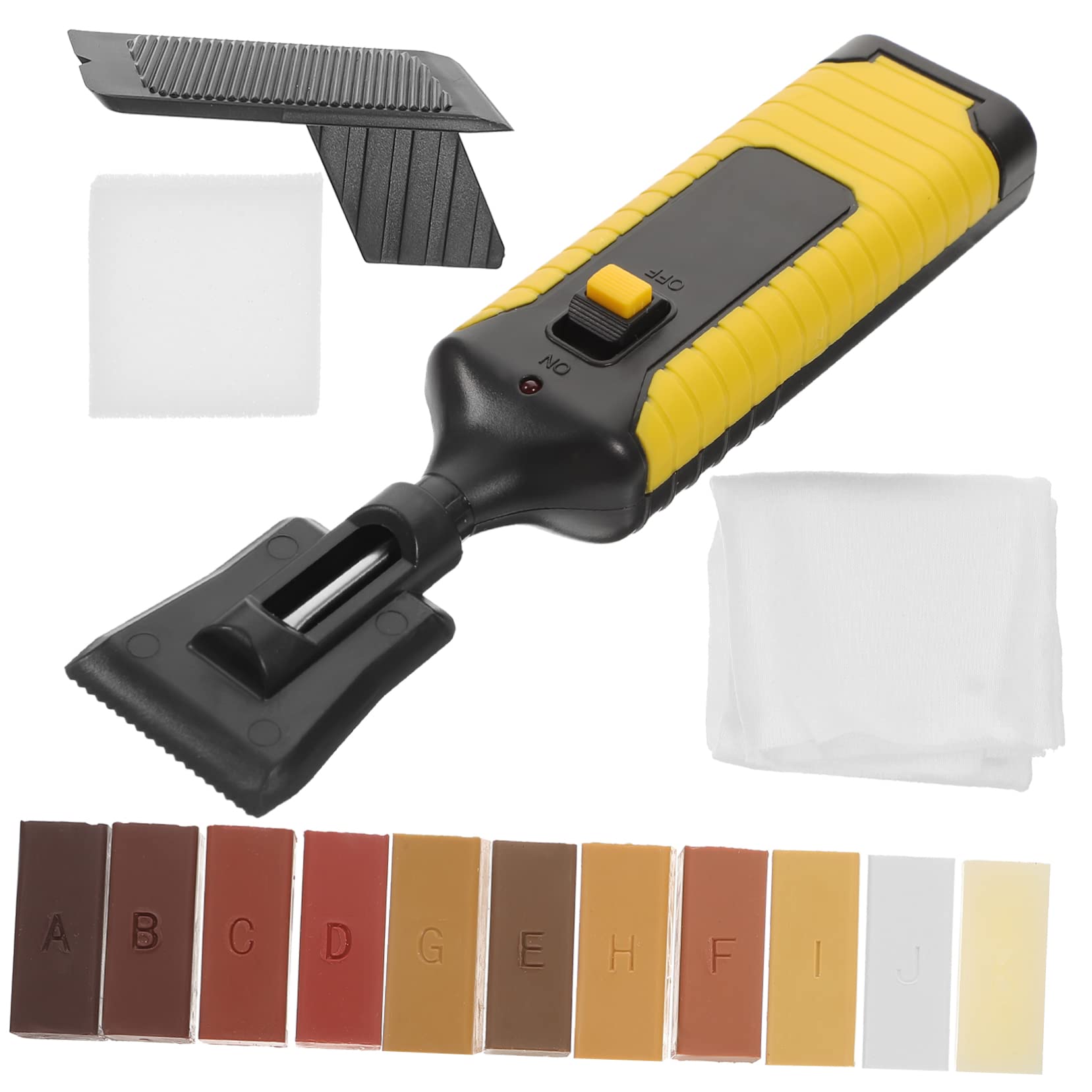 PRETYZOOM Kit di Riparazione per Pavimento in Vinile e Laminato, Rimuove Graffi, Blocchi di Cera, Riscaldamento Rapido per Riparare Aree Danneggiate | 11 Colori, per Legno e Mobili, Restauro di Aree Danneggiate, Forme Adorabili Fattura