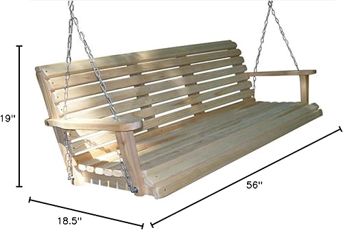 Miniatura 7 de Columpio de porche contorneado de ciprés de 5 pies hecho de madera de ciprés duradera