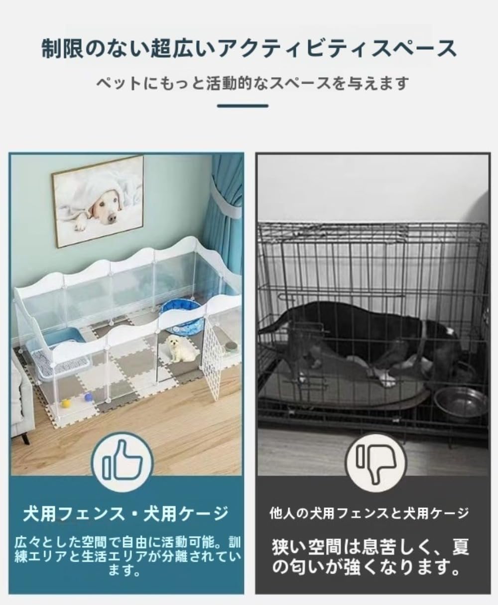 Amazon.co.jp: CokBlu 小型犬用 12 枚セット 連結式ペットフェンス