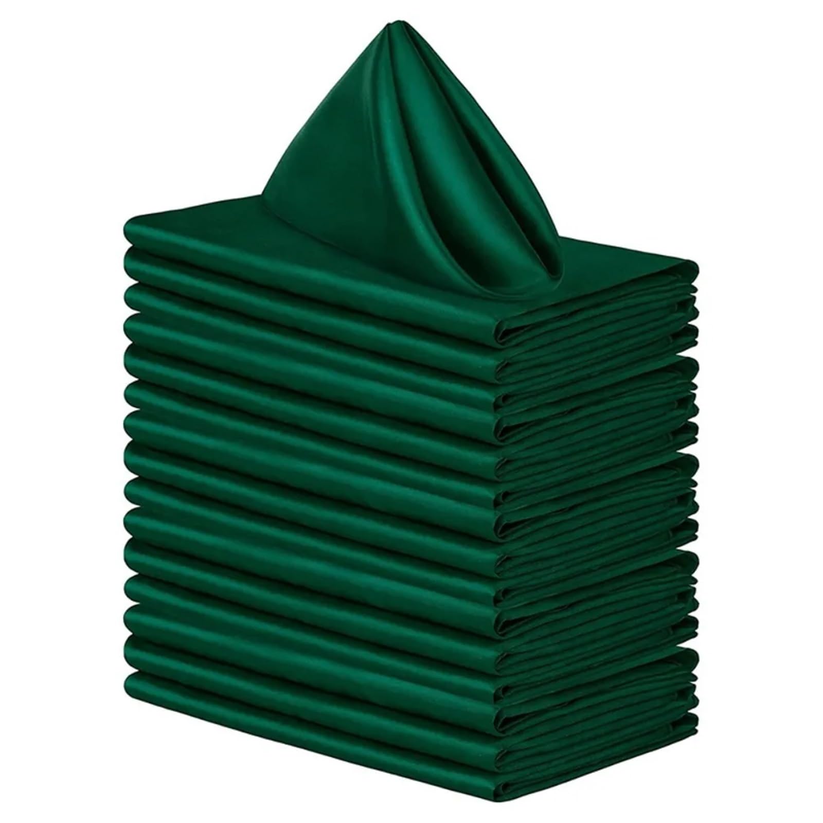 Table Napkins 10pcs 30x30cm Wedding Decoration Satin Napkin Soft Reusable Dinner Napkins Washable Table Hotel(Green)