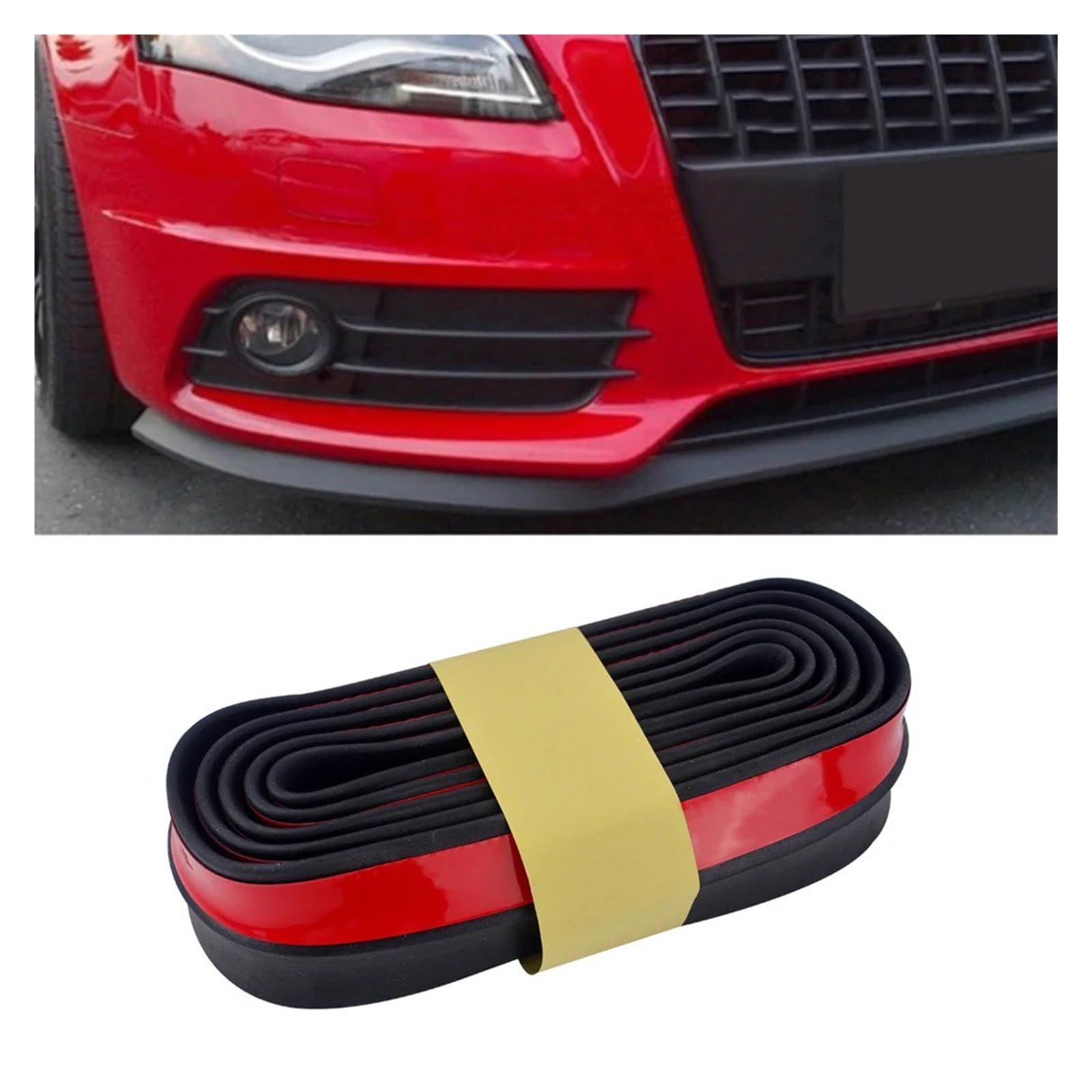 Lama sotto Paraurti Protezione Gomma Labbro Paraurti Anteriore Auto 2.5 M Larghezza 65 Mm | Assemblaggio di allineamento fai-da-te veloce da una sola persona