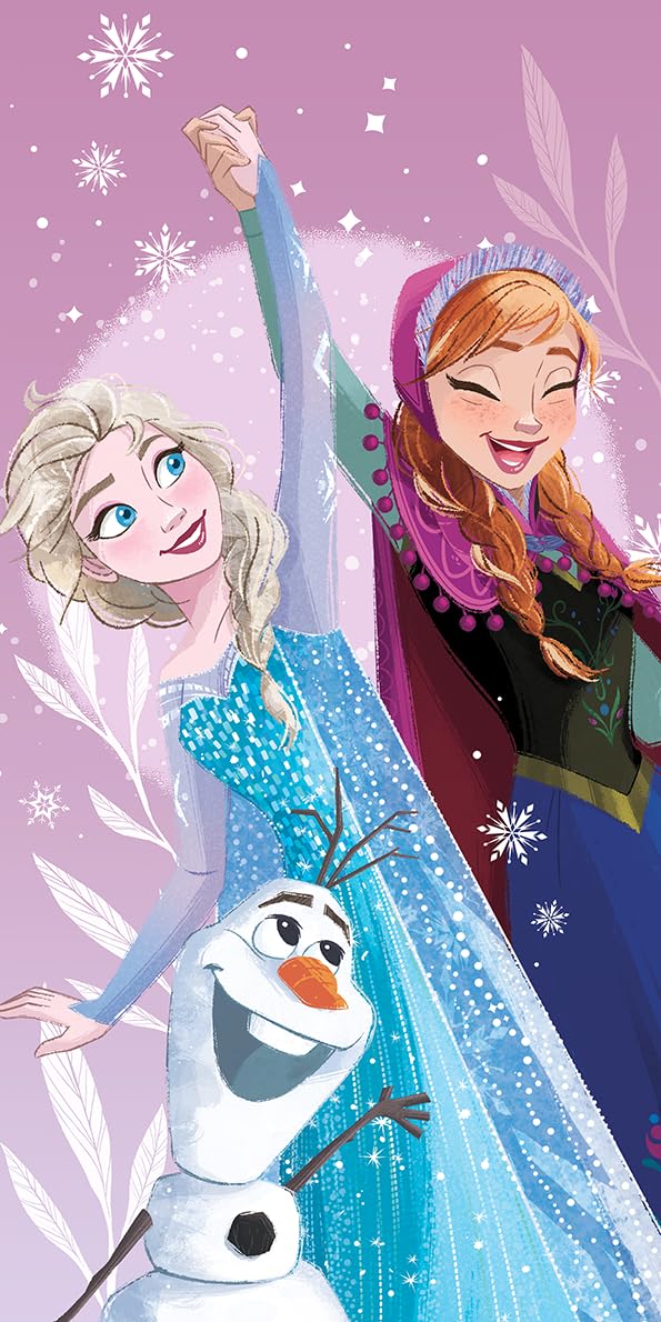 Jerry Fabrics Girls Multicolor Frozen Bath Towel – 70X140 Cm | Elsa & Anna Design | Soft & Absorbent Beach Towel For Kids | Perfect For Swimming, Pool, Beach & Bath | Disney Frozen Towel For