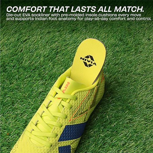 Image of Nivia Catalyst Football Studs for Men, TPU with 3D Texture Upper, Dual Color High Shear TPU Outsole, Lace‑Up Closure, Lightweight Training & Match Cleats