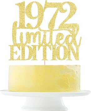 Limited EDITION 1972 cake topper 54th birthday happy birthday cake topper men and women cheer 54 years old handmade gold glitter cake decoration 1972