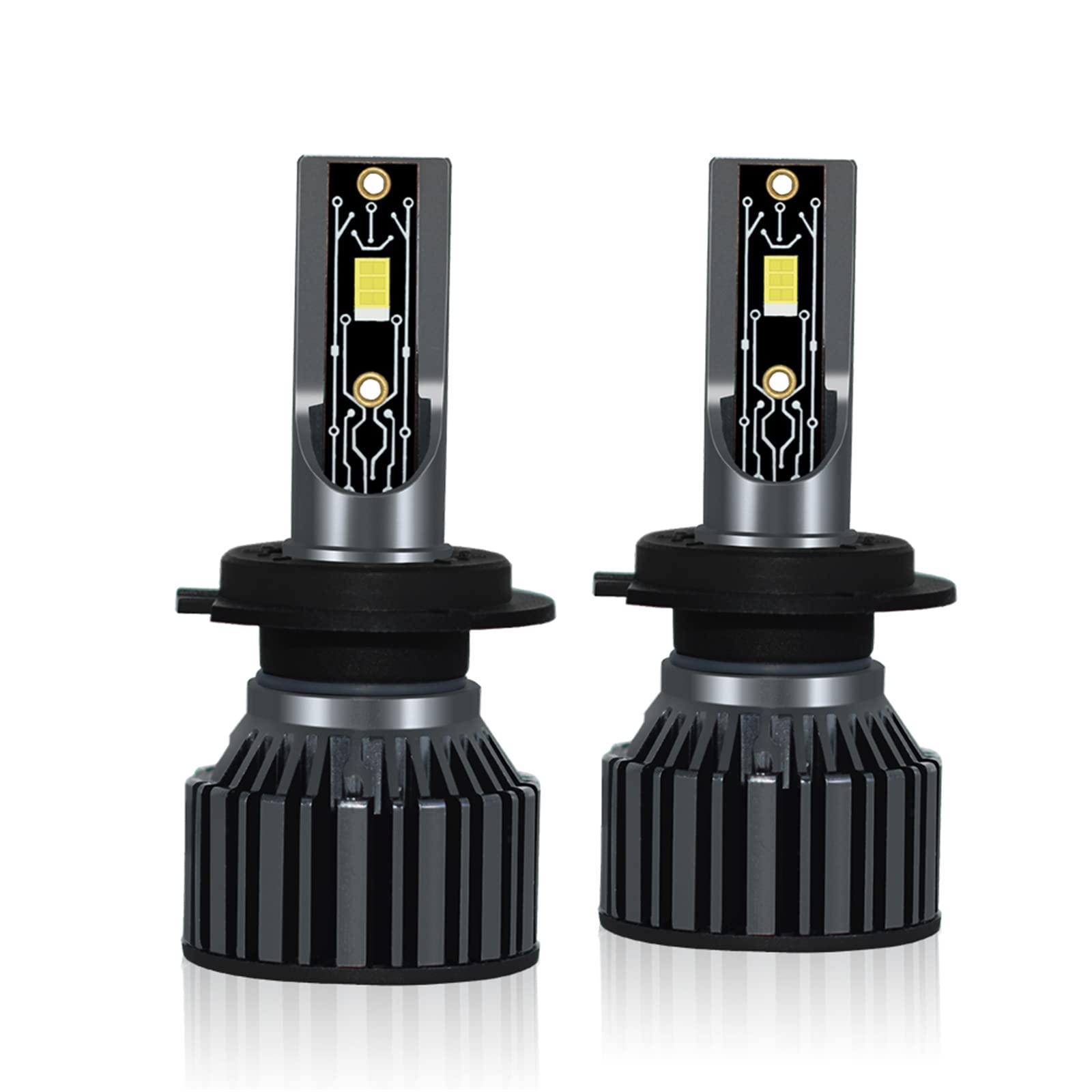 Lampadine Per Fari A LED, 60W 16000 Lumen Fari A LED Super Luminosi Kit Di Conversione LED Ad Alte Prestazioni 6000K Bianco Freddo IP68 Impermeabile, Confezione Da 2,H7