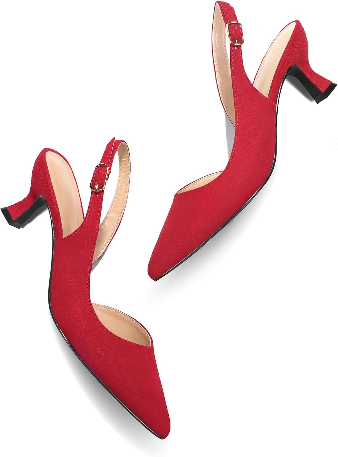 mysoft Women's Pumps Slingback Kitten Heels Pointed Toe Sexy Wedding Party Dress Pump Shoes - Image 5