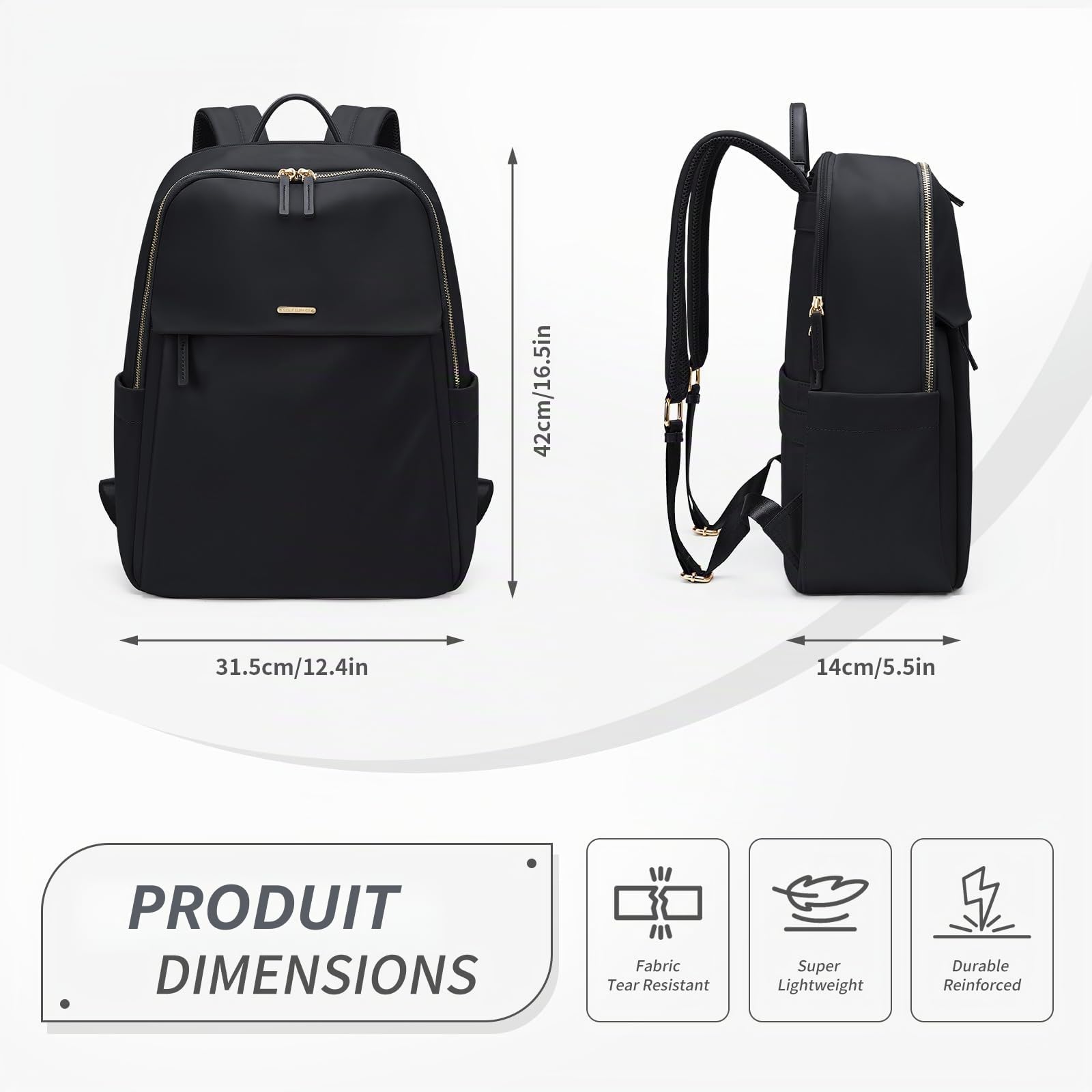 GOLF SUPAGS Sac à Dos pour Femmes avec Compartiment Séparé pour Ordinateur Portable, Sacs D'ordinateur Résistants à L'eau pour Voyage, Travail, Collège