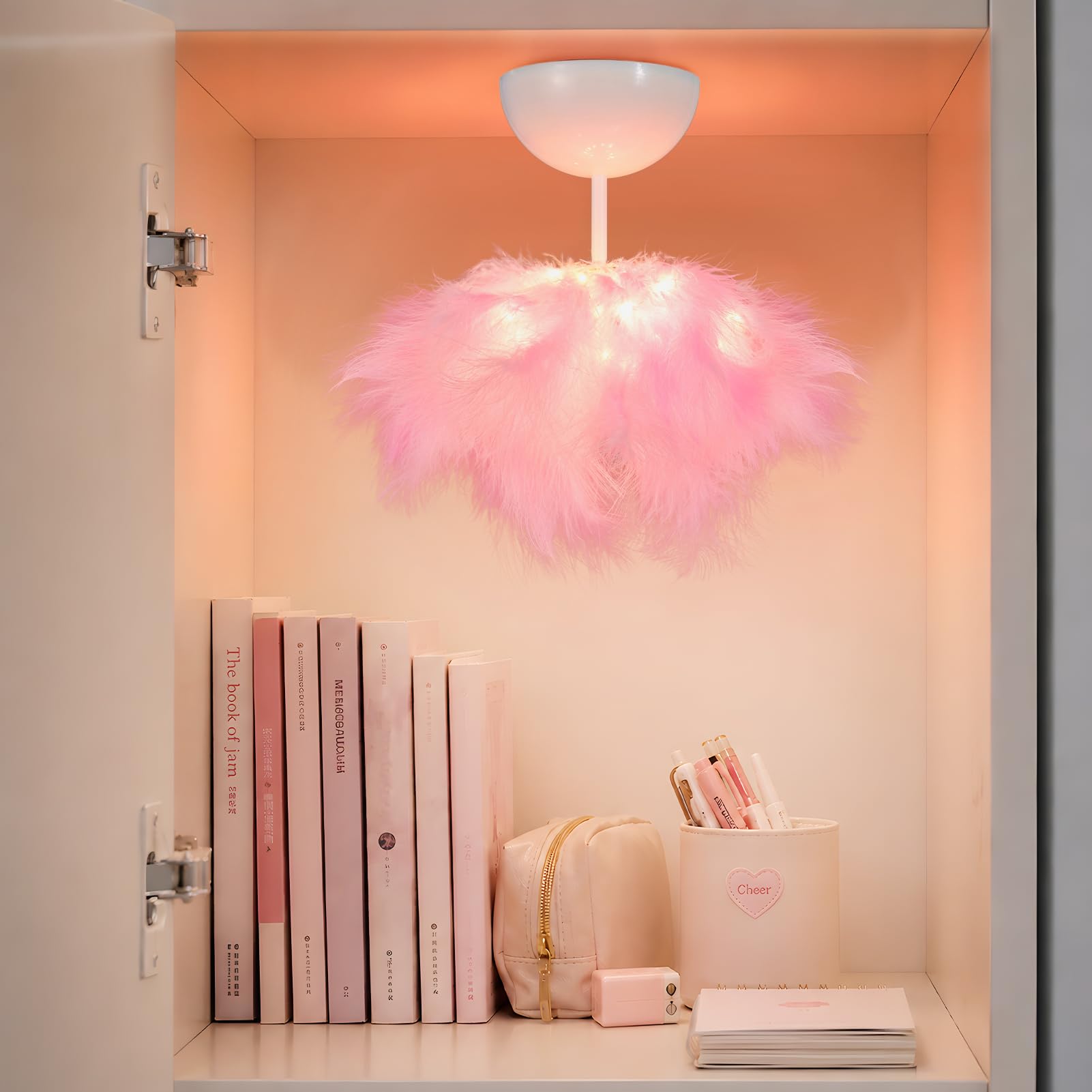 Photo 1 of RGQSUN Pink Feather Magnetic Locker Light