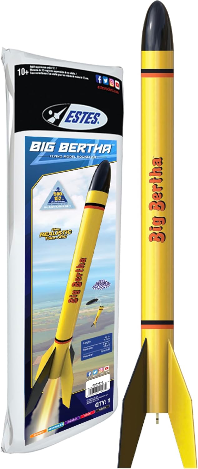 Estes 1948 Big Bertha Rocket-Building Kit, Intermediate Flying-Rocket-Model Kit for Ages 10+