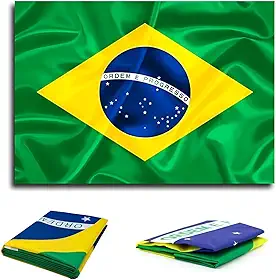 Bandeira do Brasil Torcedor, 150x90cm, Poliéster, Verde Amarelo e Azul, para Copa do Mundo, Alta Durabilidade
