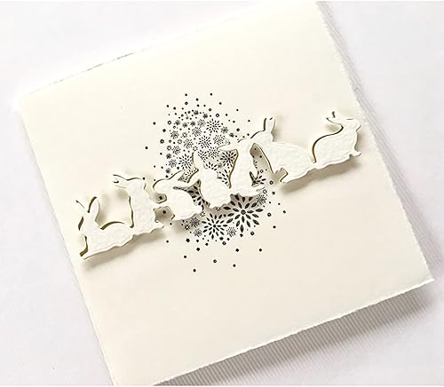 Miniatura 8 de Juego de 7 piezas de troqueles de metal de conejo, diseño de conejo de Pascua, diseño de conejito de Pascua, plantillas de manualidades, tarjetas de