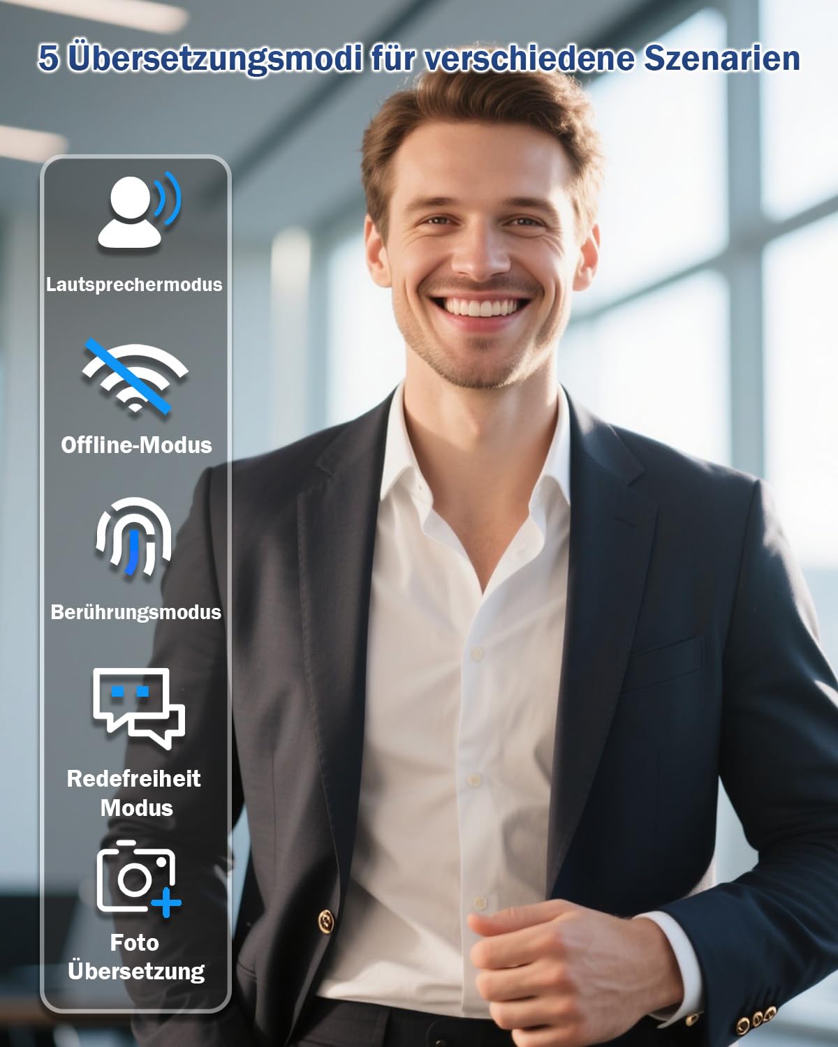 Übersetzer Kopfhörer ohne Internet, Übersetzungskopfhörer 144 Online Sprachen Übersetzer Echtzeit, 3-in-1 OWS Ai Kopfhörer Übersetzer Ohrhörer für Reisen, Business und Lernen (Beige, Online-Version)