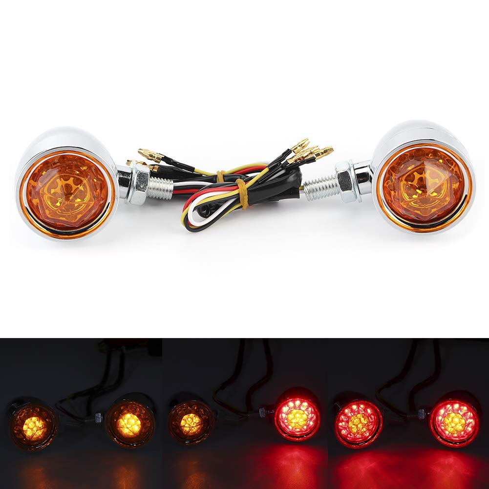 Clignotant, 2 pièces LED Clignotant Galvanoplastie Indicateur de Direction Moto Lampe De Virage 10mm Boulon De Fixation Filetage