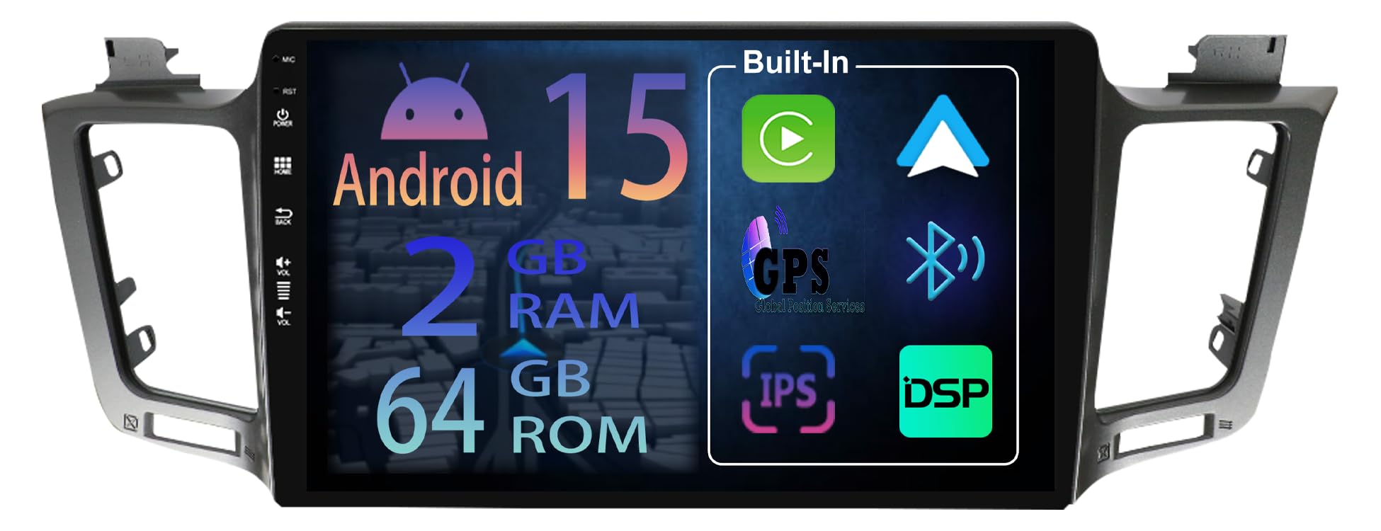 Radio Carplay Stéréo Toyota RAV4 2013-2019 avec navigation Bluetooth et GPS - 8
