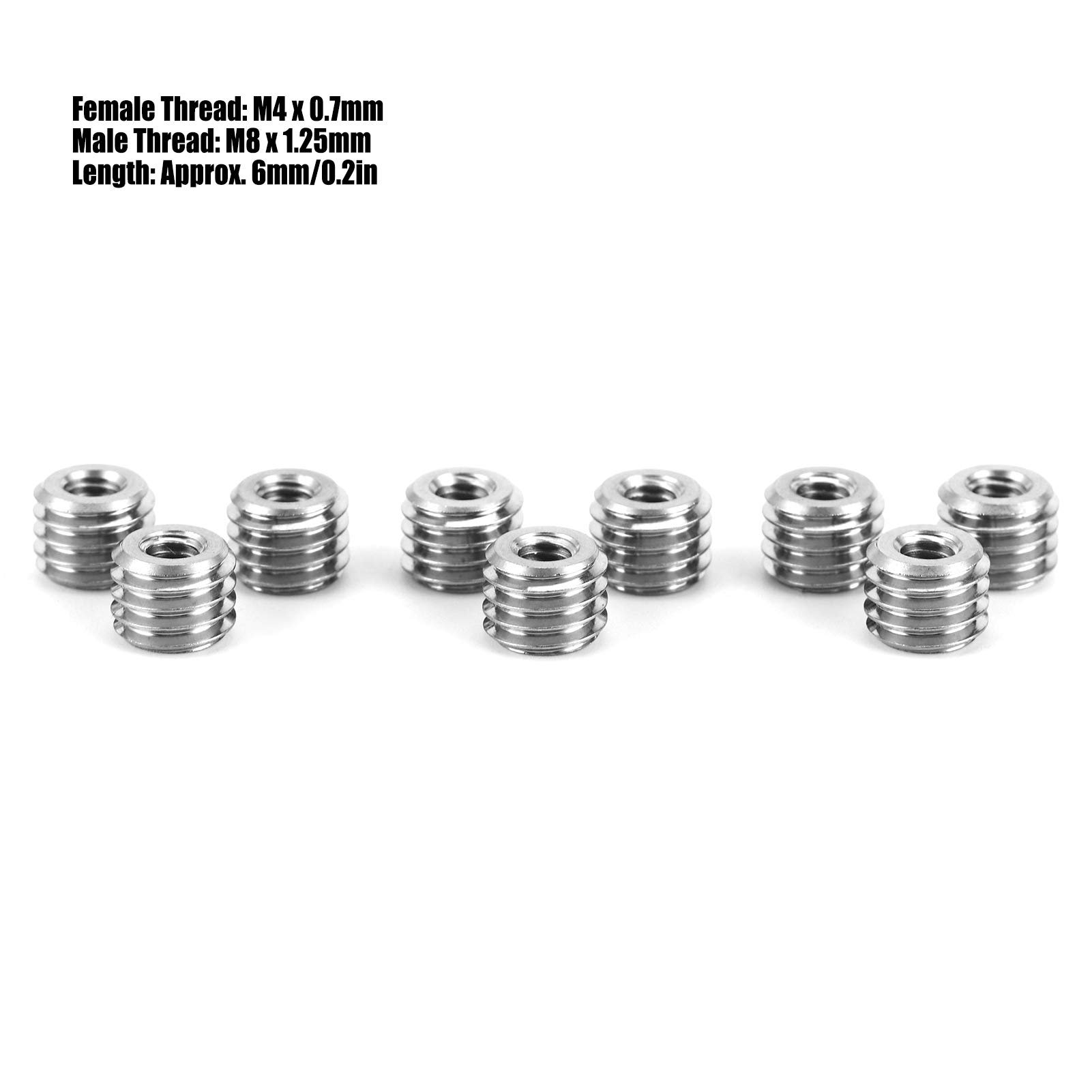 Hex Drive Threaded Insert, #10-32 Int Thrd Sz, 25/32 in L, 29/64 in Dia., Zinc Alloy, Plain, 25 PK