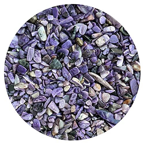 Image of 2 oz Lot Natural Charoite Semi Tumbled Charoite Gemstone Chips, Charoite Crushed Mini Crystals, Undrilled Crystal Chips (Charoite)