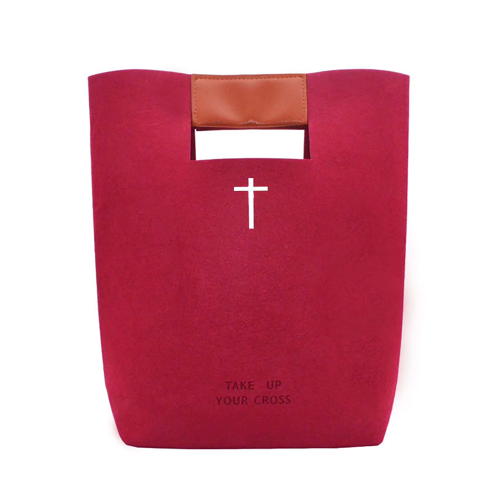 aolaso Bible Bag for Women, Felt Christian Tote Bag, Bible Carrying Cover Case Church Bag Gift for Christmas