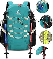 Vista 4 de Bseash Mochila de senderismo impermeable de 40L con cubierta de lluvia, bolsa de viaje deportiva al aire libre Daypack para acampar, escalada