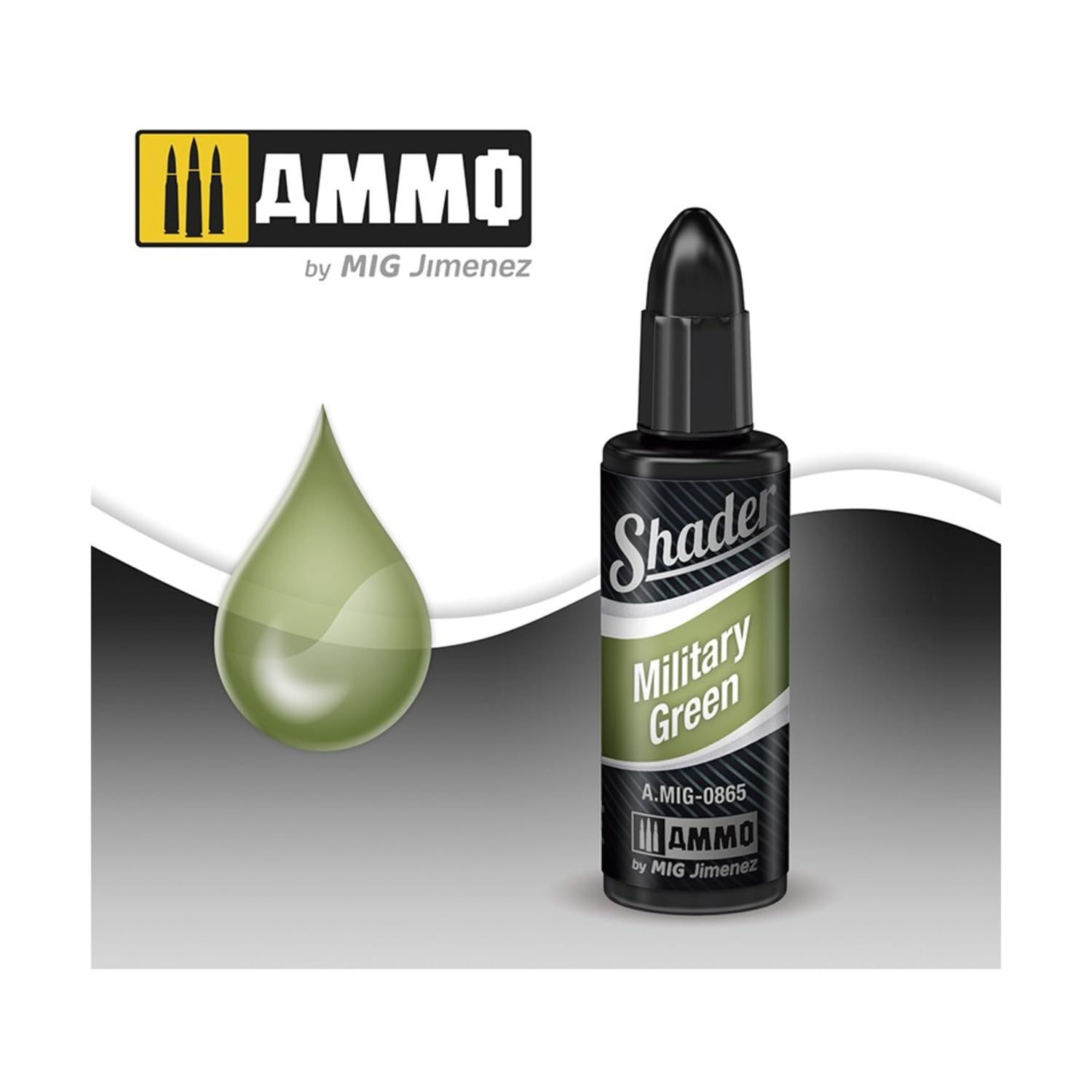 Ammo Mig A.Mig0865 10ml - Acrylic Shader - MILITARY GREEN