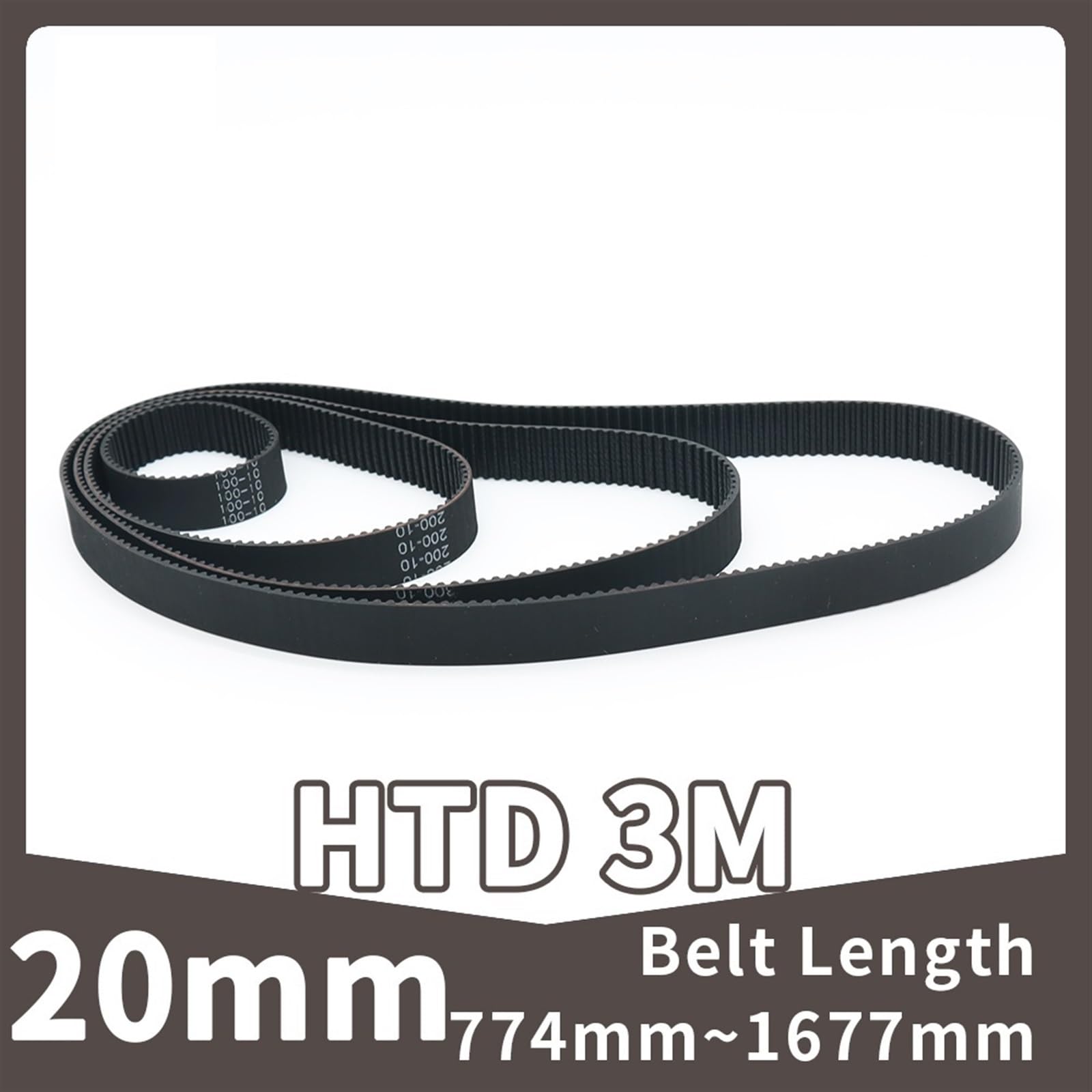 3D-Drucker-Zahnriemen Zahnriemenbreite 20 mm HTD 3 m Teilung 3 mm Länge 774 mm ~ 1677 mm Anzahl 258 Zähne ~ 559 Zähne HTD3M Gummi-Synchronriemen mit geschlossener Schleife(861mm,5PCS_20MM)