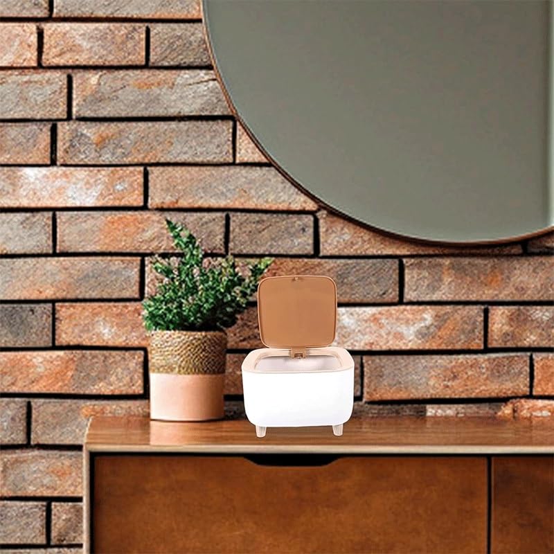 Kitchen Trash Can Household with High Feet Toilet Office Wastepaper Basket Storage Bin