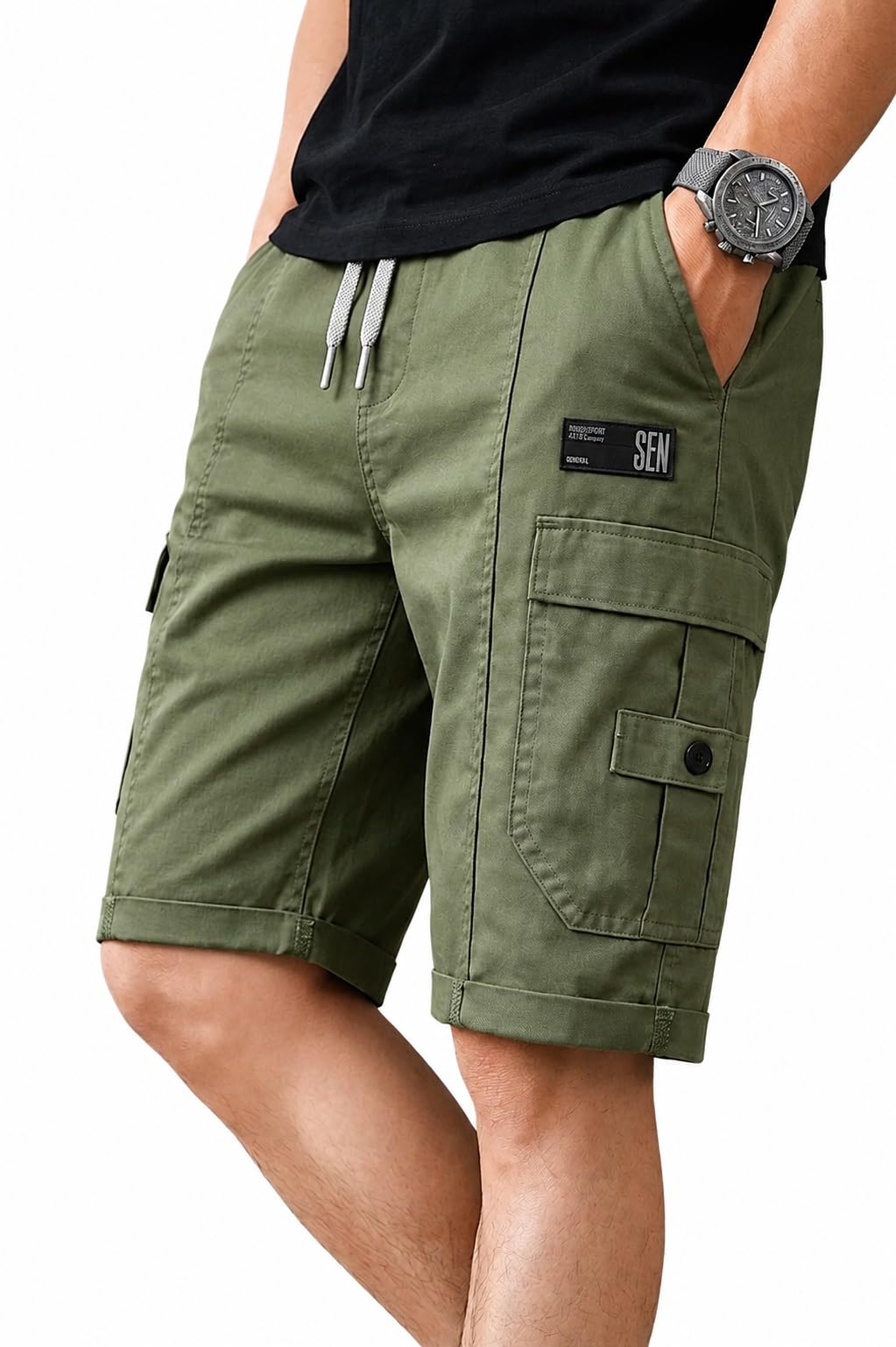 Men Cotton Cargo Shorts | Summer Casual Shorts for Men | 5 Pocket Utility Shorts | Regular Fit-picture-51