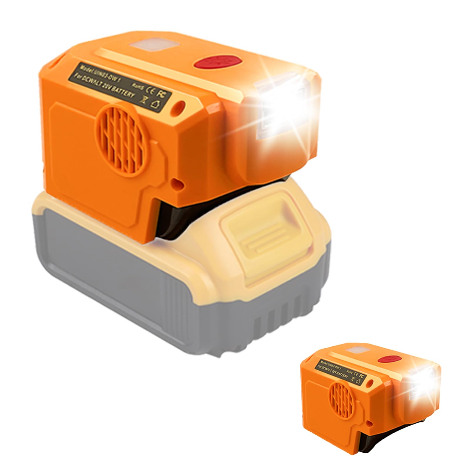 Photo 1 of URUN 200W Powered Inverter Generator, Power Inverter for Dewolt 20V Battery,18V DC to AC 110~120V Portable Power Supply Inverter,Inverter Adaptor with Type-C Fast Charging&LED Working Light.