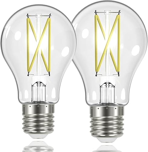 Miniatura 1 de Satco S12415-8 vatios LED A19; transparente; base media; 3000K (paquete de 2)
